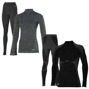 Heatkeeper Thermoset Dames Premium - Thermoshirt + Thermo Legging - Zwart Melange-L