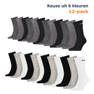 Puma Sportsokken Zwart Grijs Wit 12-pack-39/42