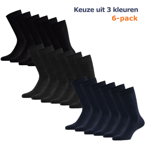 Apollo Sokken Basic Bamboo Zwart 6-pack-39/42
