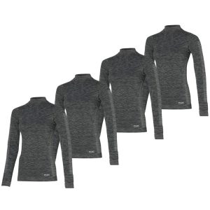 Heatkeeper Thermoshirt Lange Mouw Dames Premium 4-pack Zwart Melange-S