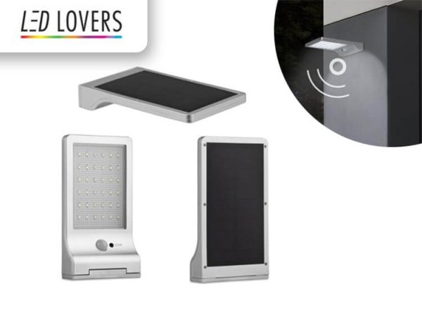 LED Lovers Kansas Solar Flat Light - Met Bewegingssensor - IP44 - Zilver