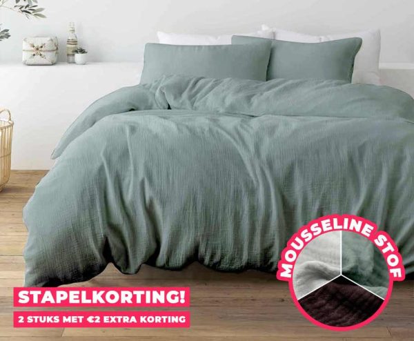 100% Katoenen Mousseline Dekbedbedovertrekset
