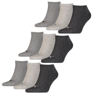 Puma Sneakersokken Plain 9-pack Antraciet Melange-35/38