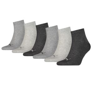 Puma Quarter Sokken Plain 6-pack Antraciet Melange-35/38