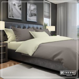 The One Dekbedovertrek Classic Taupe / Cream-140x220cm