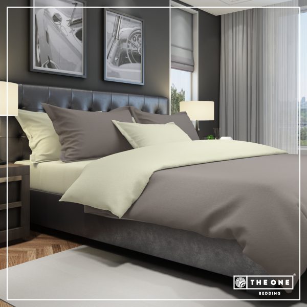 The One Dekbedovertrek Classic Taupe / Cream-140x220cm