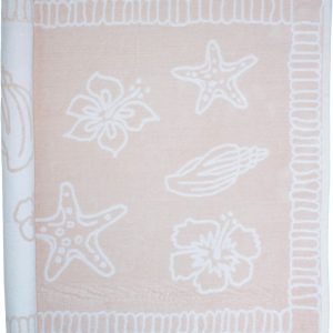 The One Towelling Strandhanddoek Hawaii 90 x 190cm Salmon / White