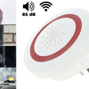 Qnect Slimme Wifi Sirene - 85 dB - Wit