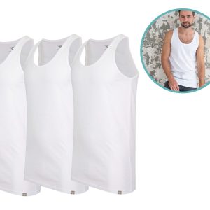 3-pack Cappuccino Belluno Tanktop - Extra Lang - Maat S t/m XXL - Wit