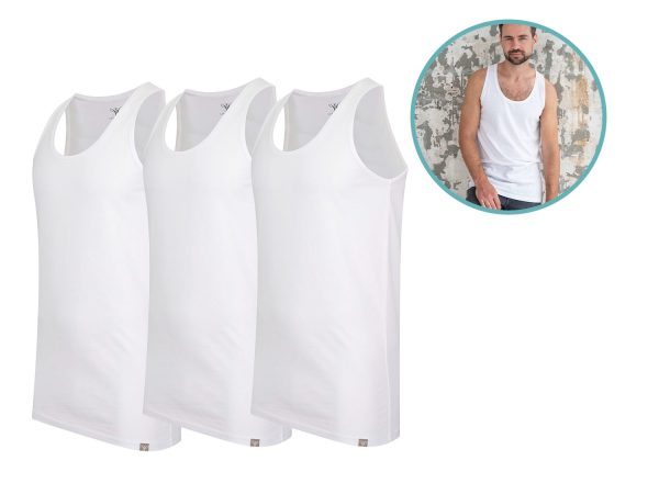 3-pack Cappuccino Belluno Tanktop - Extra Lang - Maat S t/m XXL - Wit