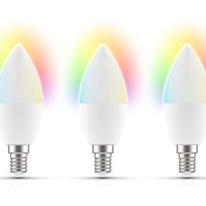 3 Qnect slimme Wi-Fi RGB LED kaars lamp - E14