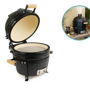 909 Outdoor Kamado BBQ - 15 inch Keramische barbecue - 33 cm grillrooster - Zwart