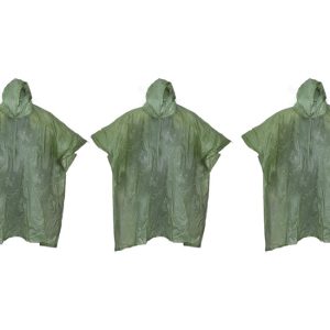 3 Benson Regenponcho's - One size - Groen