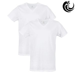 Vinnie-G Heren T-shirt V-hals Wit 2-pack-L