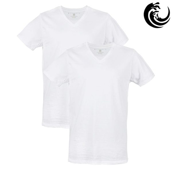 Vinnie-G Heren T-shirt V-hals Wit 2-pack-L